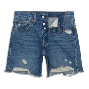 Levi's Blue Distressed Jean Shorts